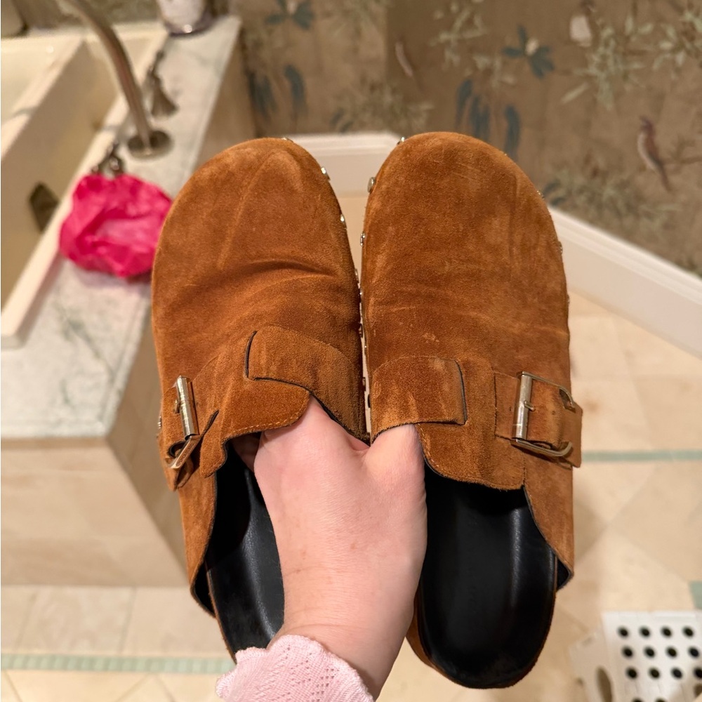 Veronica Beard Brown Suede Mules